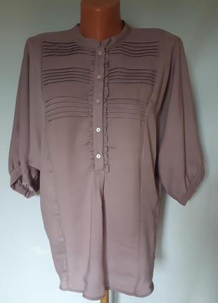 Стильная визкозная нюдовая блуза zara (размер 36-38)3 фото