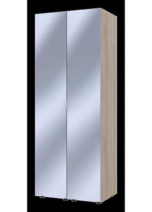 Шкаф для одежды зеркальный гелар дуб сонома 78х49.5х203.4 распашной стеллаж для спальни шкафы в спальню