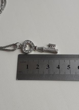 Ланцюжок і кулон ключик із кристалами5 фото