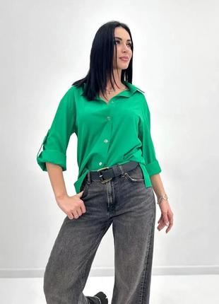 Жіноча однотонна базова сорочка (в кольорах)2 фото