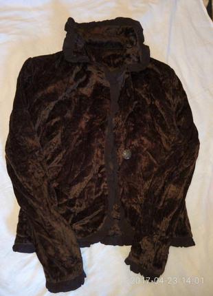 Пиджак, жакет бархатный коричневый zara2 фото