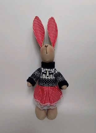 Текстильна новорічна зайка