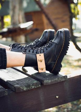 Термо ботинки dr. martens jadon на платформе черный цвет (36-40)💜5 фото