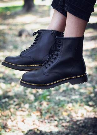 Ботинки dr. martens 1460 black термо черный цвет (36-40)💜5 фото