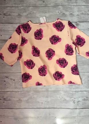 Костюм блузка блуза квітковий принт футболка топ короткий рукав облягаюча спідниця2 фото