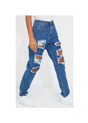 Актуальні рвані джинси мом, стильні, базові, модні, трендові