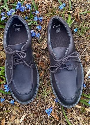 Кожанные туфли на шнурках asher grove, clarks6 фото