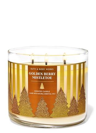 Ароматическая свеча bath and body works golden berry mistletoe
