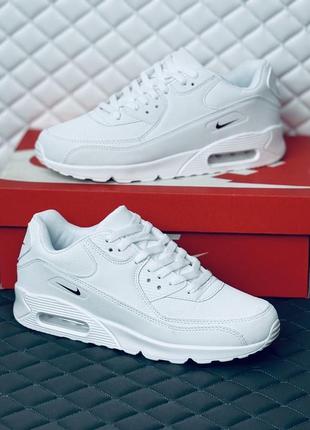 Кросівки чоловічі nike air max 90 all white кросівки найк 907 фото