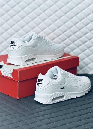 Кросівки чоловічі nike air max 90 all white кросівки найк 9010 фото