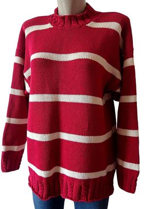 Винтажный хлопковый тяжёлый свитер оверсайз