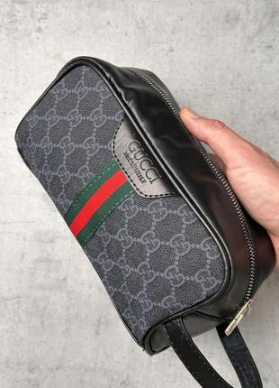 Клатч gucci чорно-сірий