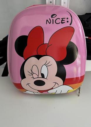 Рожевий рюкзак мікі mickey disney з твердим корпусом, ортопедичний 3d з героями для дівчинки