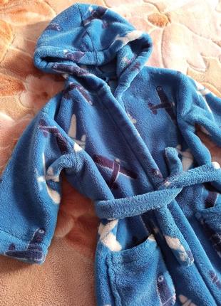 Детская одежда/ махровый халат на мальчика 1-2 года 92 размер2 фото