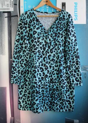 Яркая туника-рубашка с леопардовым принтом5 фото