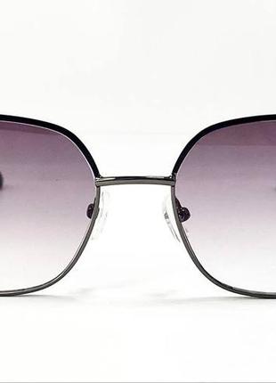 Корректирующие очки для зрения женские квадраты с градиентной тонировкой в металлической оправе дужки на флекс2 фото