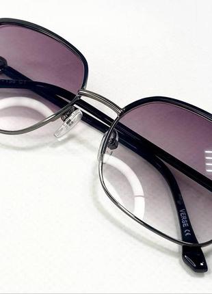 Корректирующие очки для зрения женские квадраты с градиентной тонировкой в металлической оправе дужки на флекс4 фото