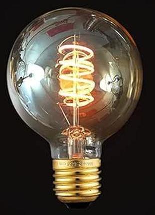 Ktjes vintage edison led light bulb 4w globe style g80 декоративная спиральная светодиодная лампа, e275 фото