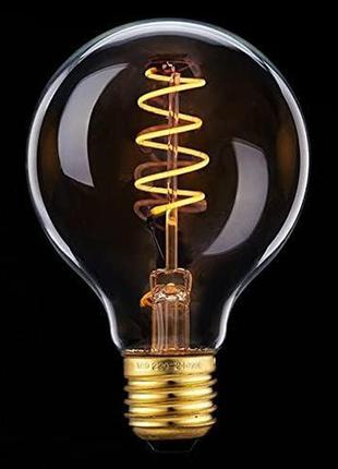 Ktjes vintage edison led light bulb 4w globe style g80 декоративная спиральная светодиодная лампа, e271 фото
