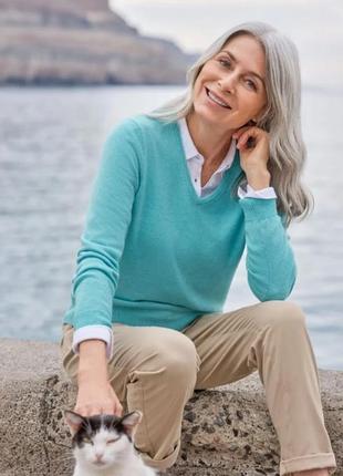John lewis фірмовий кашеміровий пуловер светр мʼятного кольору/ 100% натуральний кашемір1 фото