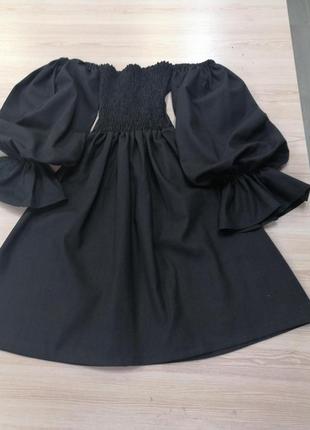 Коротка сукня з льону2 фото