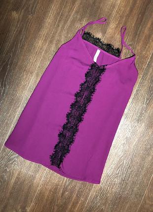 Женская майка топ mango с кружевом