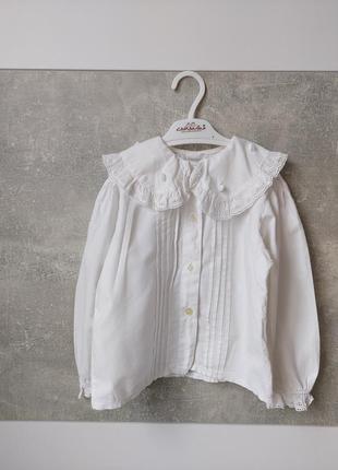 Святкова блуза з коміром для дівчинки1 фото
