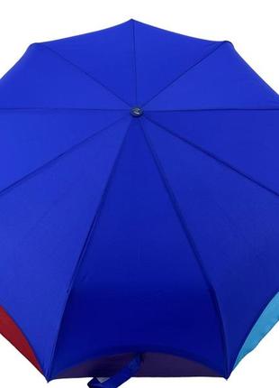 Жіноча напівавтоматична парасоля на 9 спиць антивітер від frei regen з веселковим краєм, синій, 02039-61 фото