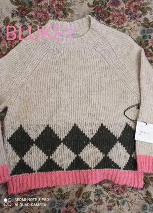 Blukey шикарный свитер джемпер объёмной вязки р. 48-54, оверсайз*** пог 58 см2 фото