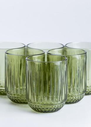 Набір склянок 6 штук зелених1 фото