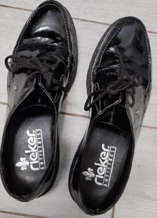 Черные женские фирменные туфли rieker - 39 размер2 фото