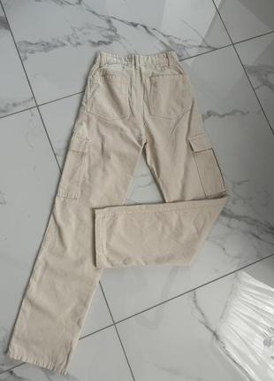 Карго штани, бежевые джинсы stradivarius9 фото