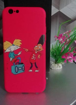 Силиконовый чехол для iphone 6g красный 'эй, арнольд'