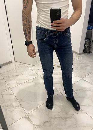 Джинсы slim с манжетом s