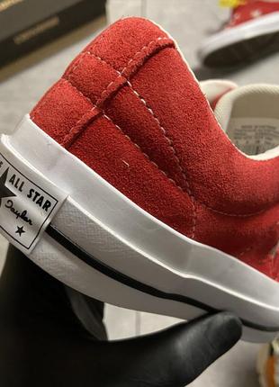 ❤️converse one star premium suede red❤️ кеды конверсы7 фото