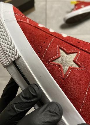 ❤️converse one star premium suede red❤️ кеды конверсы10 фото