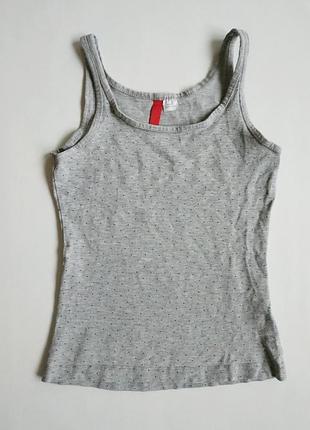 H&amp;m divided майка серая в черный горошек капочки трикотажная хлопковая девайд серая катоновая детская