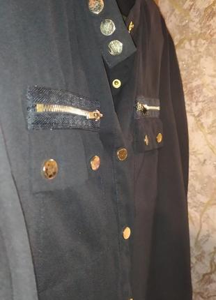 Стильная рубашка черного цвета (шифон) размер с-м8 фото