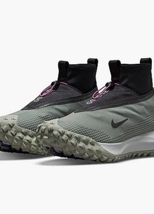 "кроссовки nike acg mountain fly gore-tex green black "