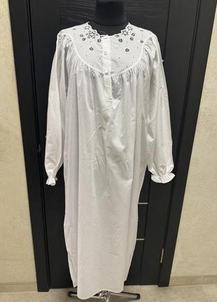 Ночная рубашка, ночнушка с прошвой, 100% хлопок, linclalor имталия