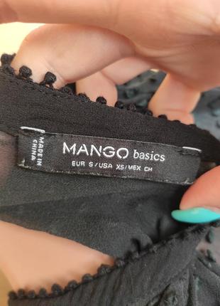 Чорна напівпрозора блузка в точку горох mango5 фото
