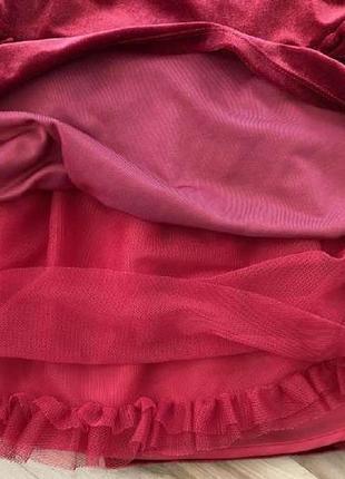 Нарядное бархатное платье с пышной юбкой на годик8 фото