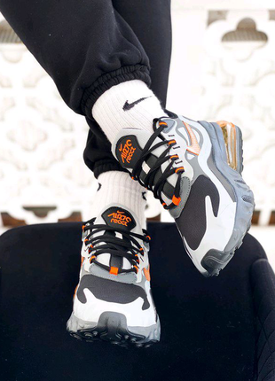 Кроссовки nike air max 270 react winter wolf grey/total orange-bl