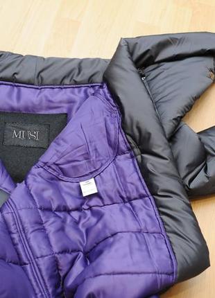 Musi. дизайнерське пальто стьобана тепле зимове довге сіре атласне. розмір 368 фото