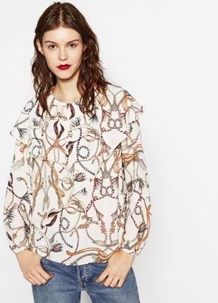 Zara блуза в принт1 фото
