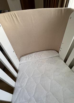 Кроватка-трансформер мама укачала soft с матрасом (бежевые чехлы)1 фото