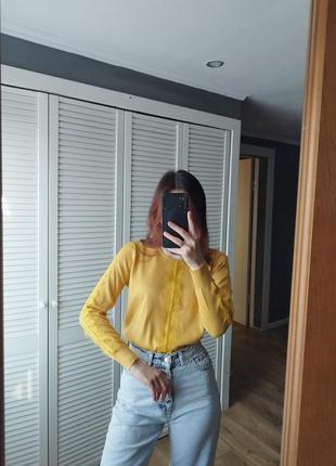 Кофта с кружевом, мирер желтого цвета, пуловер