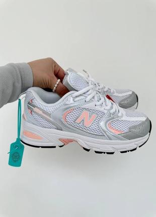 Кроссовки кеды new balance 530 white silver pink  •материал-текстиль •art n6981 •размеры: 36-41