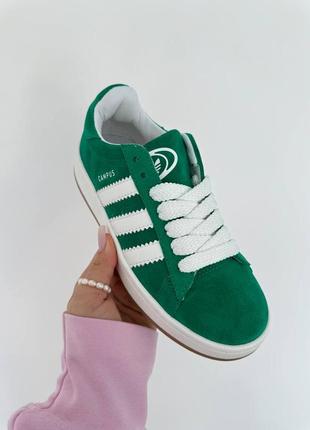 Женские кроссовки adidas campus зеленые2 фото