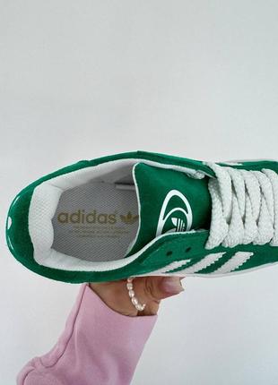 Женские кроссовки adidas campus зеленые6 фото